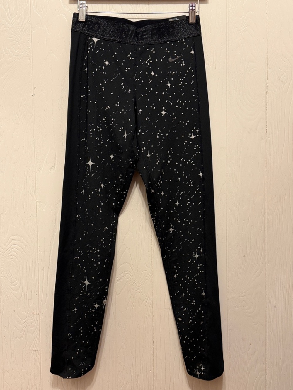Nike Black Silver Star-Print Leggings M